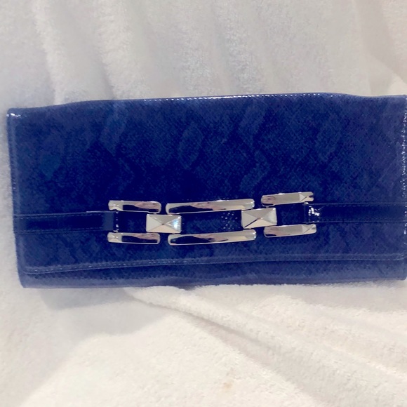 SALE-Royal blue animal print clutch -White House Black Market